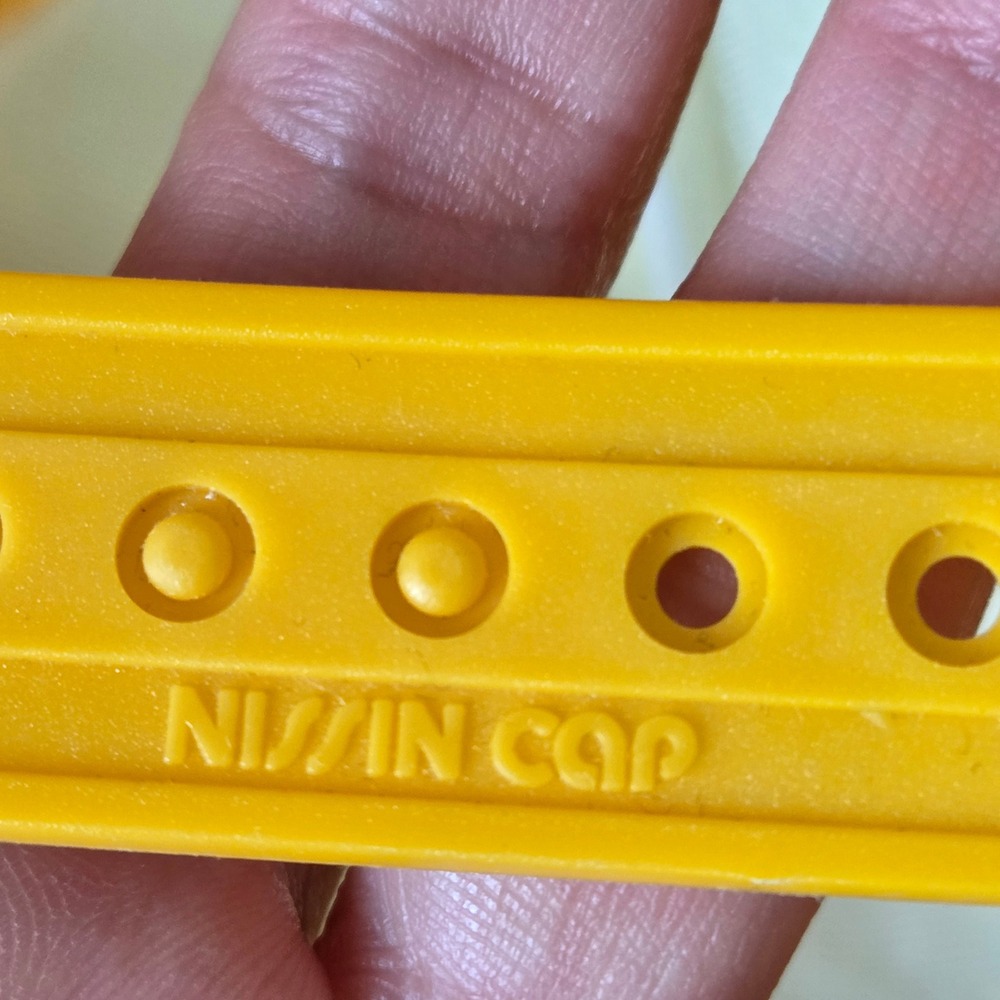 Vtg Nissin Trucker Hat Foam Cap Good Life Mesa Arizona Yellow White Mesh Retro - Picture 3 of 12
